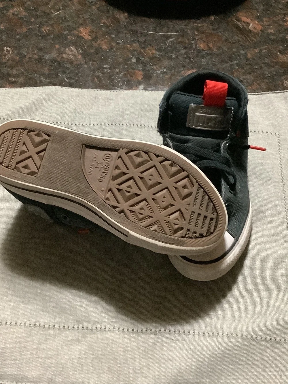 Converse Kids Black Canvas High-Top Sneakers with Red Accents